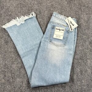 Monkey Ride Jeans Womens Size 3 Light Wash Flare Wide Leg Frayed Hem NWT